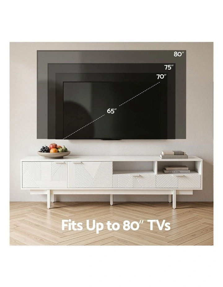 Artiss TV Unit Entertainment Unit Storage Cabinet Drawer 200cm White image 6