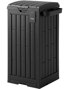 Gardeon Outdoor Trash Cans Polypropylene Patio Hideaway Bin 110L Black