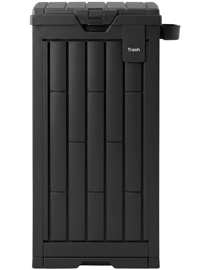 Gardeon Outdoor Trash Cans Polypropylene Patio Hideaway Bin 110L Black image 3