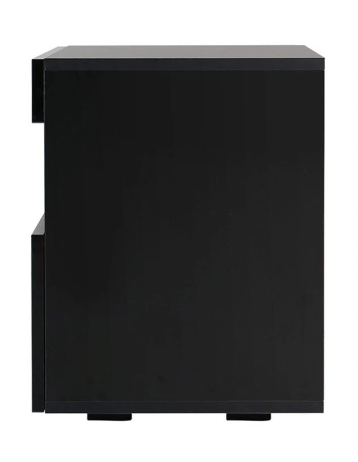 Artiss 2x Bedside Table LED - HERES Black image 5