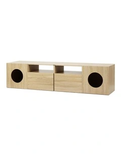 Artiss 185CM TV Unit with Cat House Storage Cabinet Pine