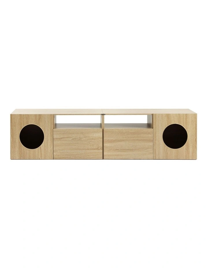 Artiss 185CM TV Unit with Cat House Storage Cabinet Pine image 3