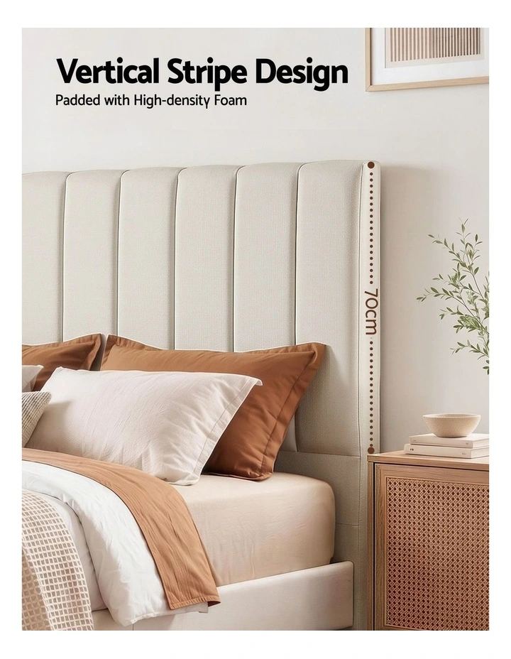 Artiss Bed Head Headboard Queen Linen 153CM - Beige image 6
