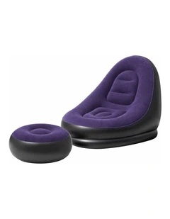 Gardeon Inflatable Chair with Ottoman Air Sofa Blow Up Air Chair for Camping with Pump Purple