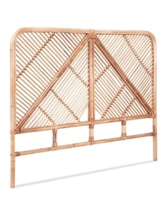Artiss Bed Headboard Double Bedhead Rattan - FRED Pine