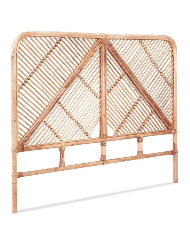 Artiss Bed Headboard Double Bedhead Rattan - FRED Pine image 1