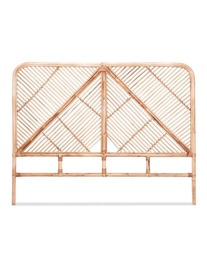 Artiss Bed Headboard Double Bedhead Rattan - FRED Pine image 2