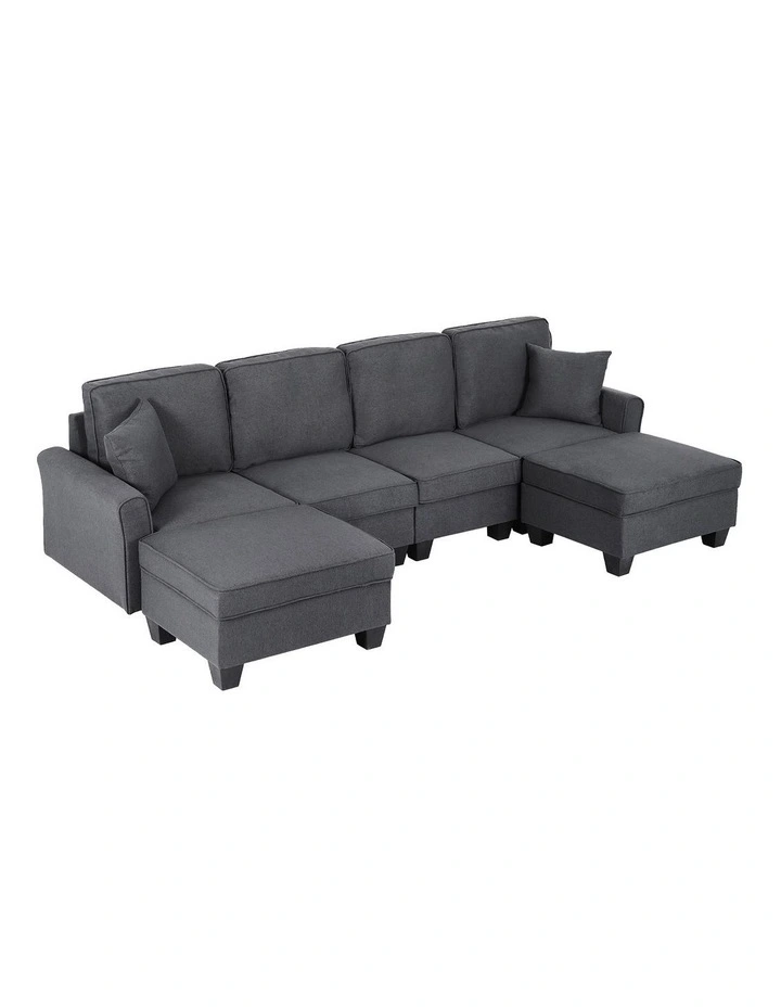 Artiss Modular Sectional U Shaped Storage Sofa Couches for Living Room Grey image 1