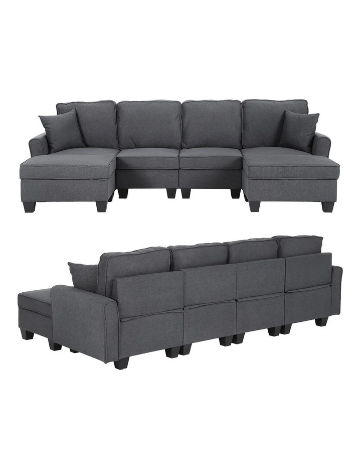 Artiss Modular Sectional U Shaped Storage Sofa Couches for Living Room Grey image 3