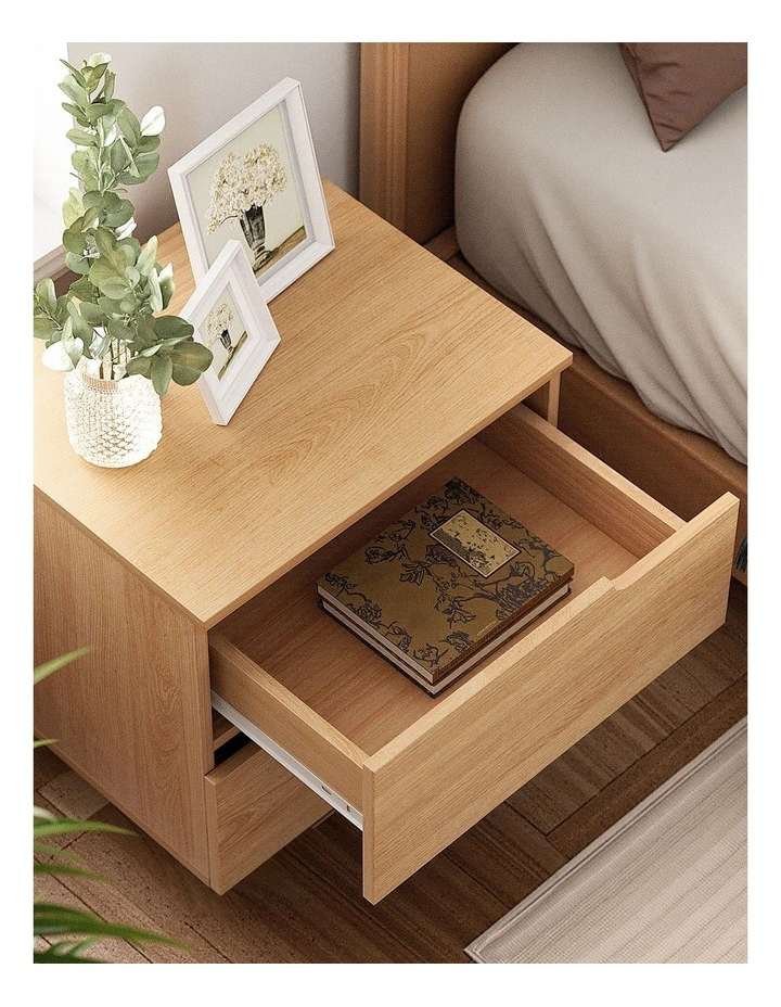 Artiss Bedside Table 2 Drawers Nightstand Pine image 5