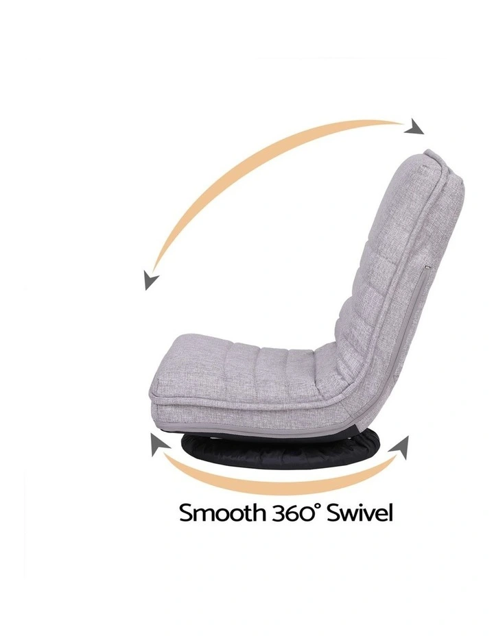 Artiss 2 Swivel Floor Chair 360 Adjustable Foldable Lounge Seat Floor Sofa Chair Grey image 5