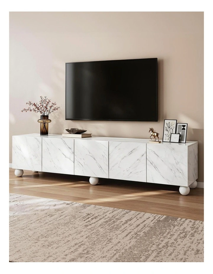 Artiss TV Unit Entertainment Unit Storage Cabinet 200cm White image 4