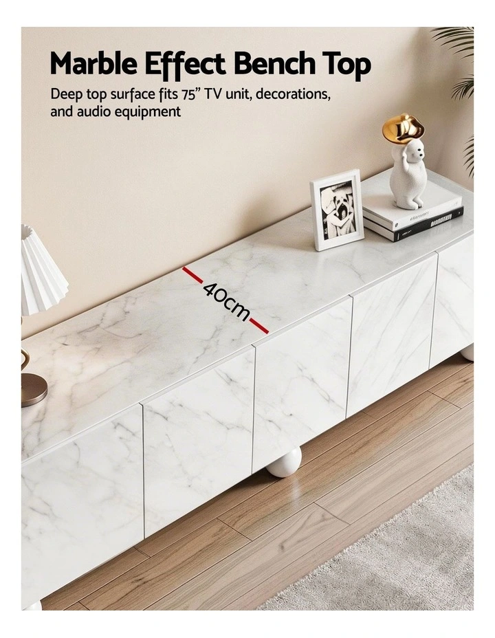 Artiss TV Unit Entertainment Unit Storage Cabinet 200cm White image 7