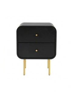 Artiss Bedside Table 2 Drawers Side End Table Nightstand Black
