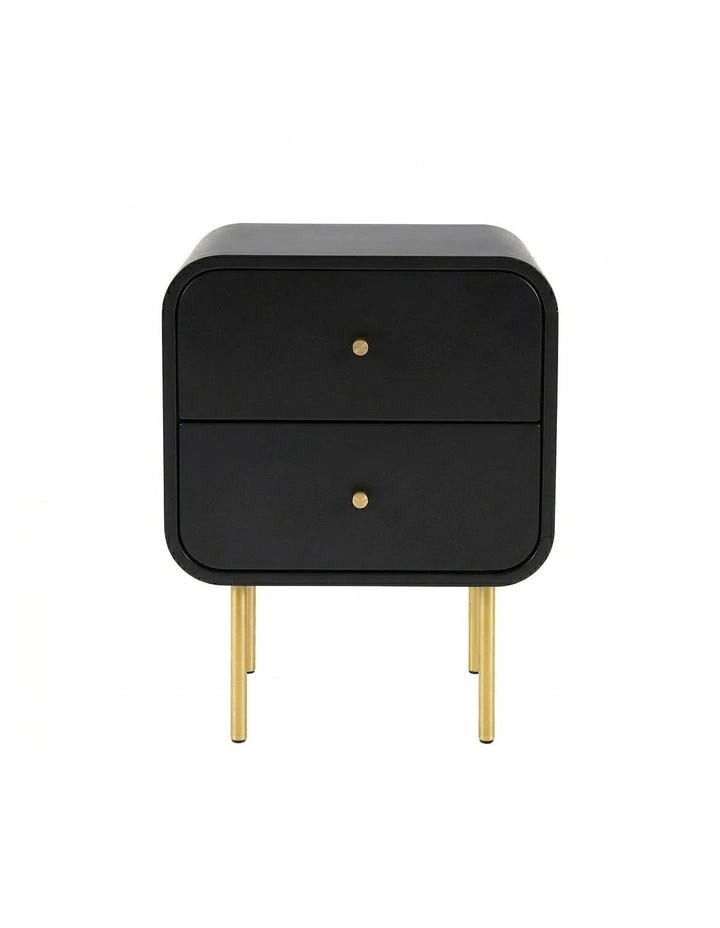 Artiss Bedside Table 2 Drawers Side End Table Nightstand Black image 1
