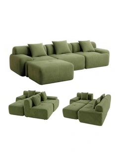 Artiss 300cm Modular Sofa Bed Comfort L-Shaped Sectional Boneless Couch Green