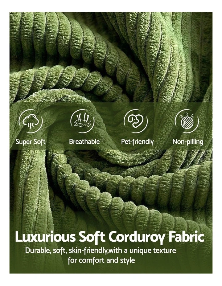 Artiss 300cm Modular Sofa Bed Comfort L-Shaped Sectional Boneless Couch Green image 5