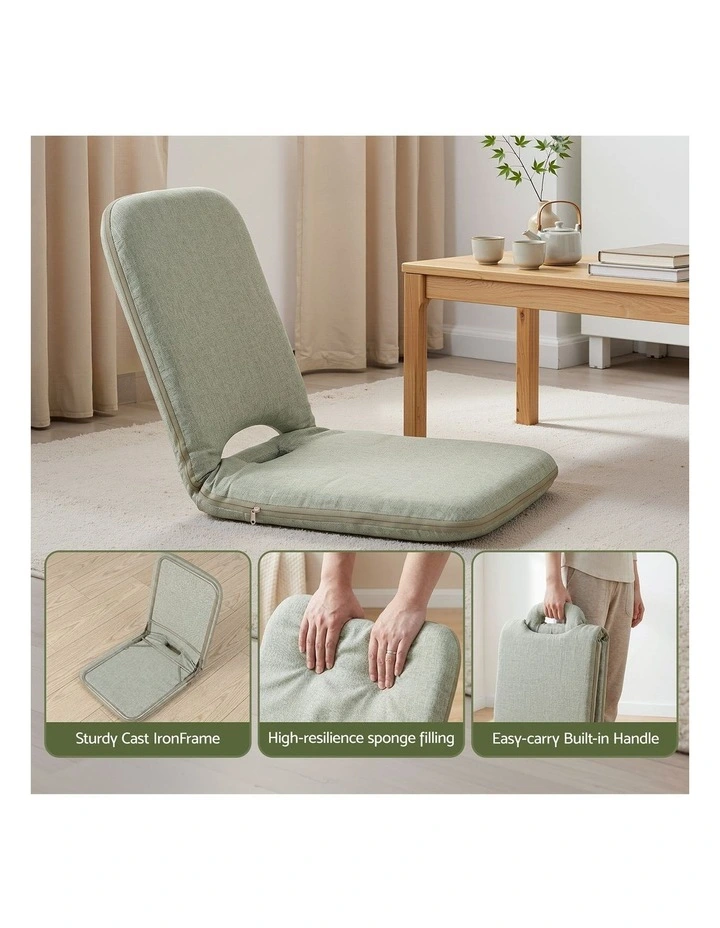 Artiss Floor Chair 5 Position Adjustable Green Lazy Sofa for Living Room Bedroom image 6