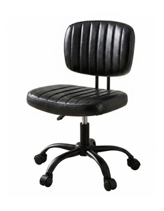 Artiss Armless PU Leather Office Chair Adjustable Swivel Black