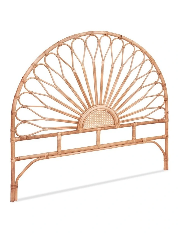 Artiss Bed Headboard Double Bedhead Rattan - MARI Pine image 1