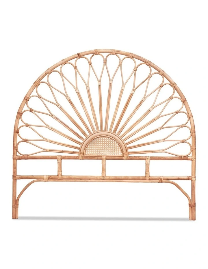 Artiss Bed Headboard Double Bedhead Rattan - MARI Pine image 2