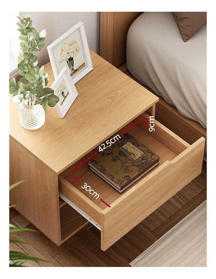 Artiss Bedside Table 1 Drawer 1 Shelf Nightstand Pine image 5