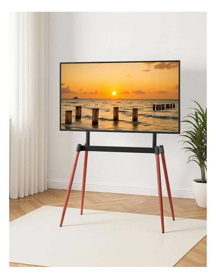 Artiss TV Stand 32-75 inch LED LCD Screen Wooden Floor Easel Height Adjustable image 4