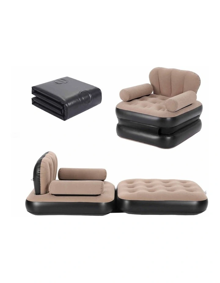 Gardeon Inflatable Chair Sun Lounge Air Sofa Blow Up Air Chair for Camping with Pump image 3
