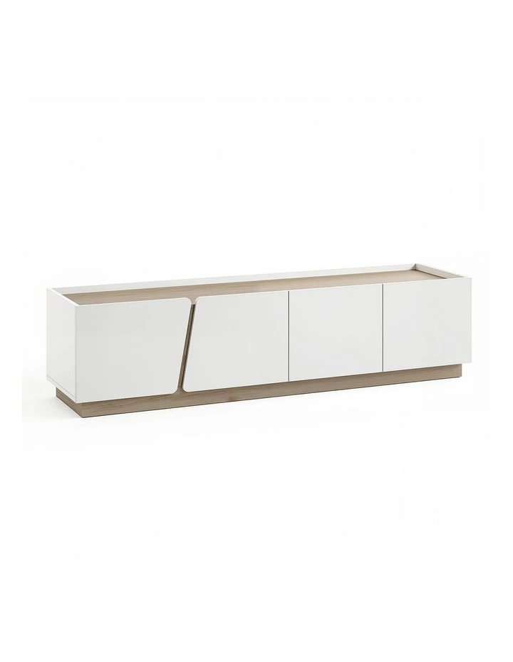 Artiss 180cm TV Unit Storage Cabinet Living Room Grayish white & Walnut image 1