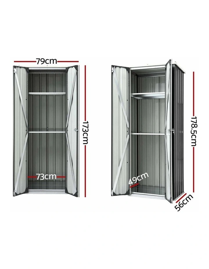 Gardeon Outdoor Storage Cabinet Garden Shed Tool Lockable Cupboard Steel Adjustable Shelves image 2