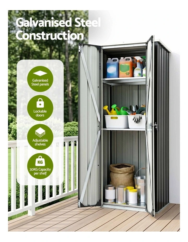 Gardeon Outdoor Storage Cabinet Garden Shed Tool Lockable Cupboard Steel Adjustable Shelves image 4