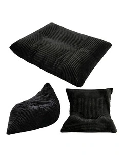 Artiss 3-in-1 Bean Bag Chair for Living Room Convertible Floor Sofa Dark Grey