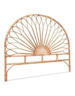 Artiss Bed Headboard Queen Bedhead Rattan - MARI Pine