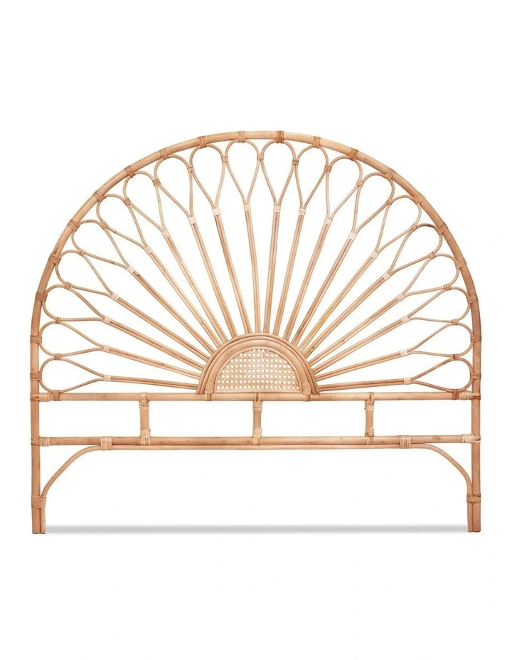 Artiss Bed Headboard Queen Bedhead Rattan - MARI Pine image 2