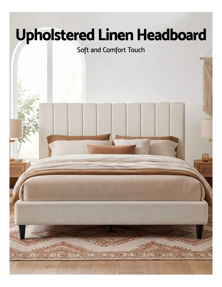 Artiss Bed Head Headboard King Linen 183CM - Beige image 5