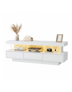 Artiss TV Unit LED 160CM Storage Drawer White
