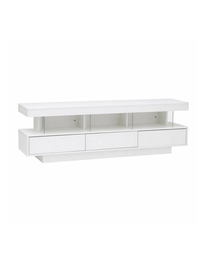 Artiss TV Unit LED 160CM Storage Drawer White image 3