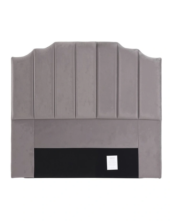 Artiss Bed Head Headboard Double Velvet 138CM - Grey image 2