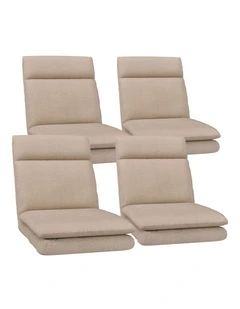 Artiss 4XFloor Chair Sofa Linen Beige