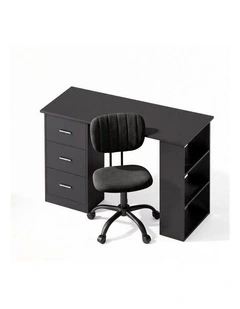 Artiss Office Desk & Chair Set 120cm with Drawers Shelves Adjustable Office Chair