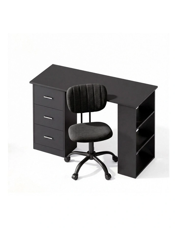 Artiss Office Desk & Chair Set 120cm with Drawers Shelves Adjustable Office Chair image 1