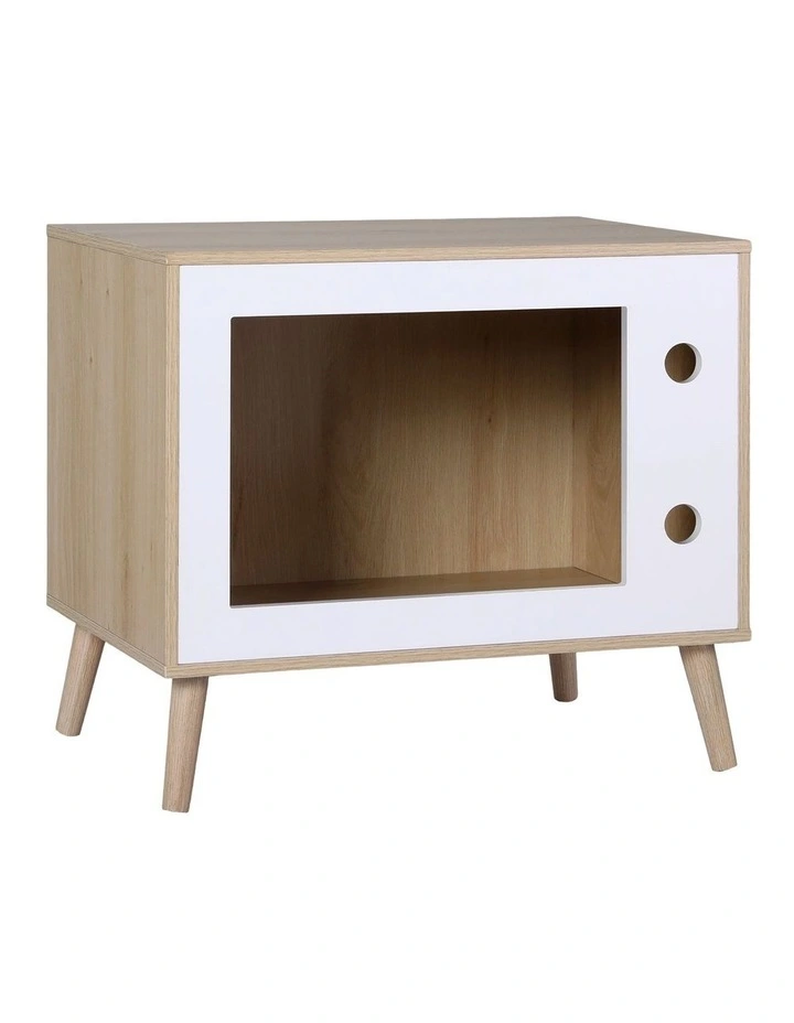 Artiss Cat Nest Bedside Table Solid Wood 60cm image 2
