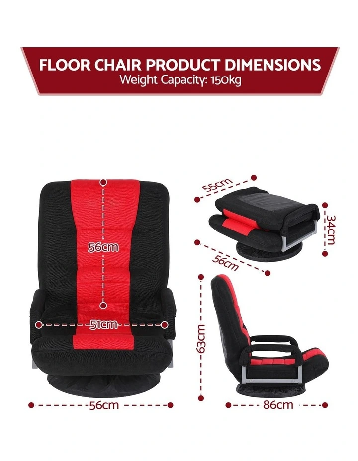 Artiss Floor Gaming Chair with 360 Swivel, 6-Position Backrest for Gaming image 2