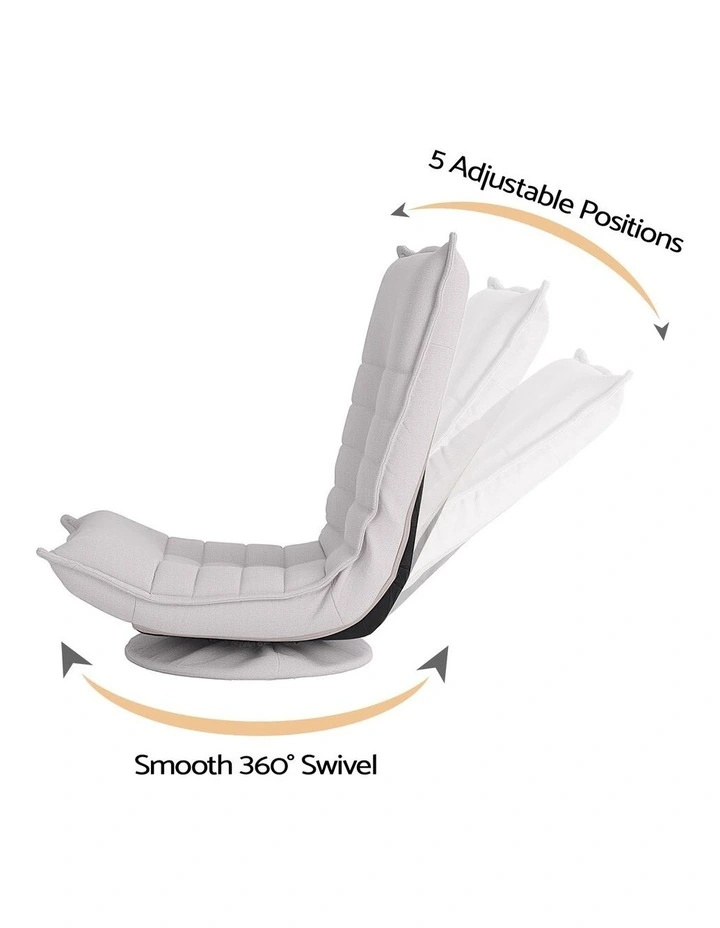 Artiss Swivel Floor Chair 5 Adjustable Foldable Lounge Seat Floor Sofa Chair Grey image 2