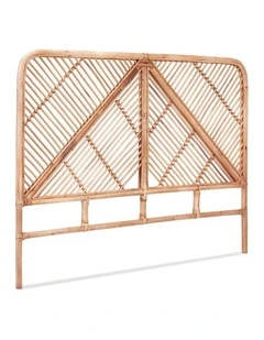 Artiss Bed Headboard Queen Bedhead Rattan - FRED Pine