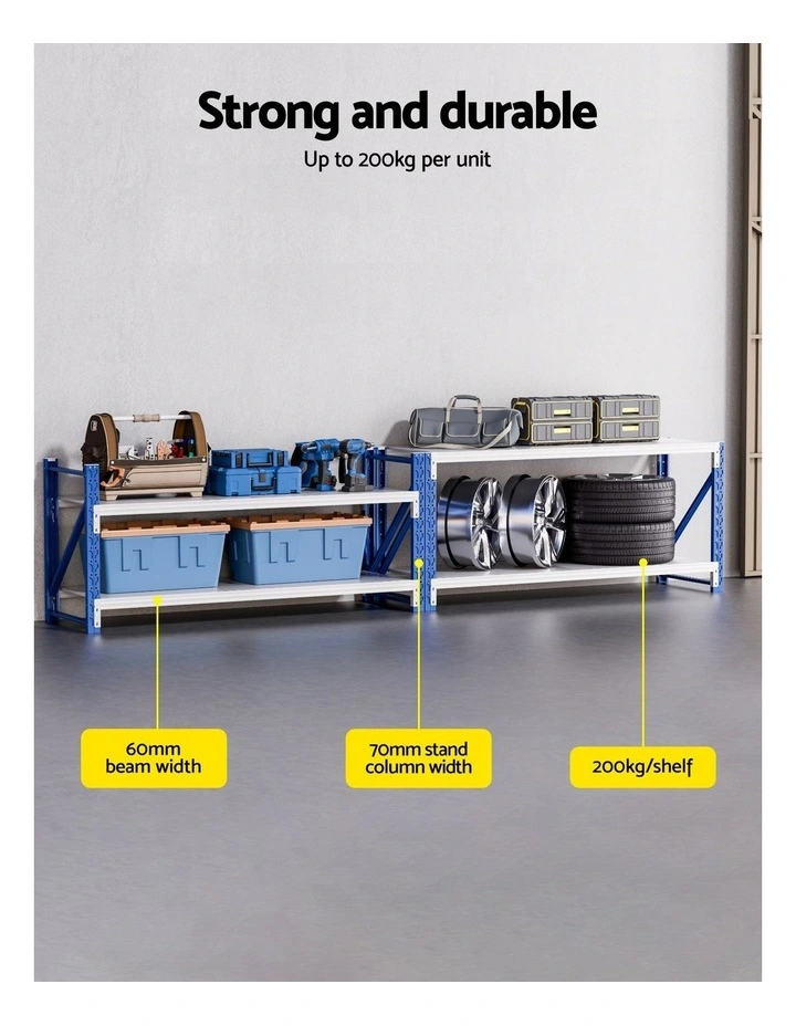 Giantz 2x 0.9M Garage Shelving Workbench Warehouse Rack image 5