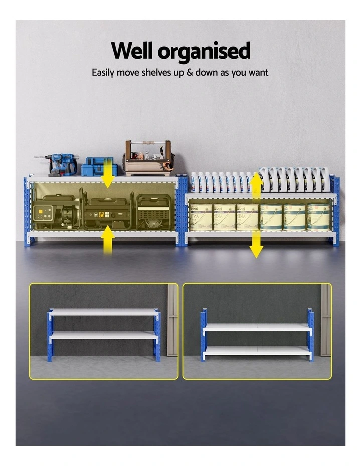Giantz 2x 0.9M Garage Shelving Workbench Warehouse Rack image 6