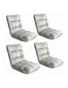 Artiss 4X Lounge Sofa Bed Flannel Fabric Grey