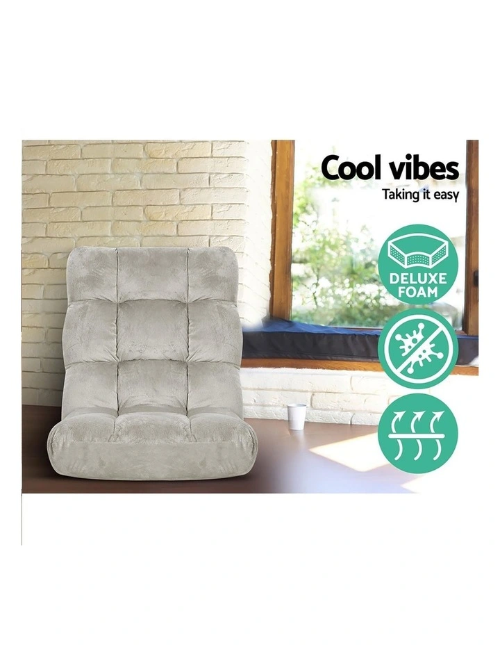 Artiss 4X Lounge Sofa Bed Flannel Fabric Grey image 6