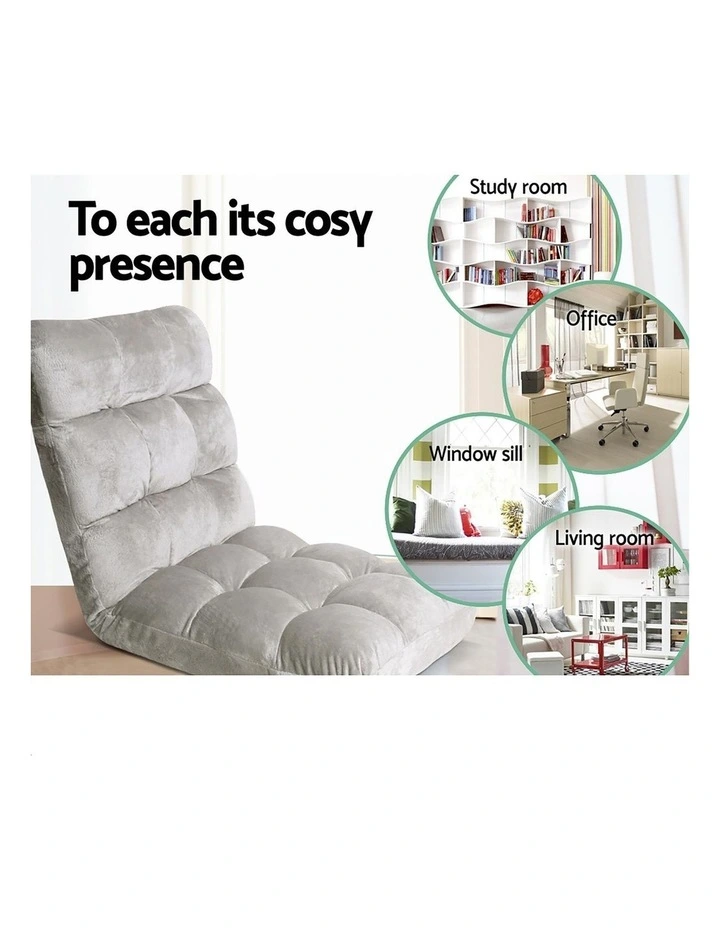 Artiss 4X Lounge Sofa Bed Flannel Fabric Grey image 7
